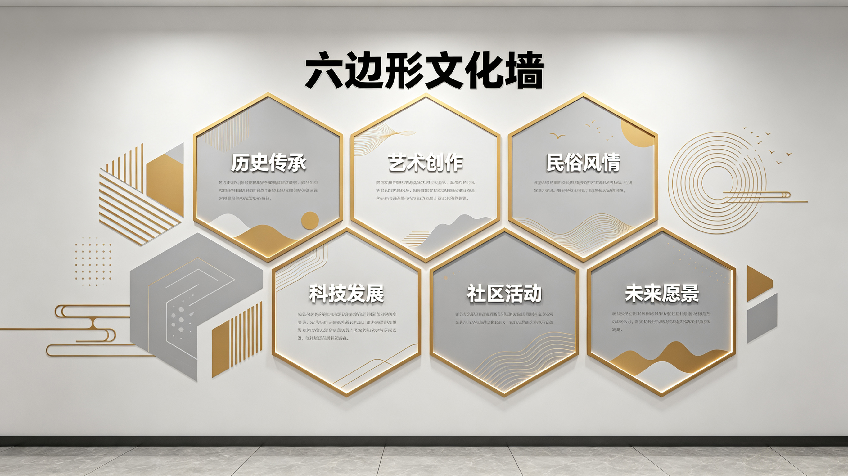 新田企业文化墙 | 六边形信息美学